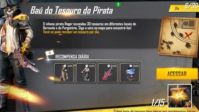 Dia 06: Onde Encontrar o Baú do Tesouro no Mapa do Free Fire