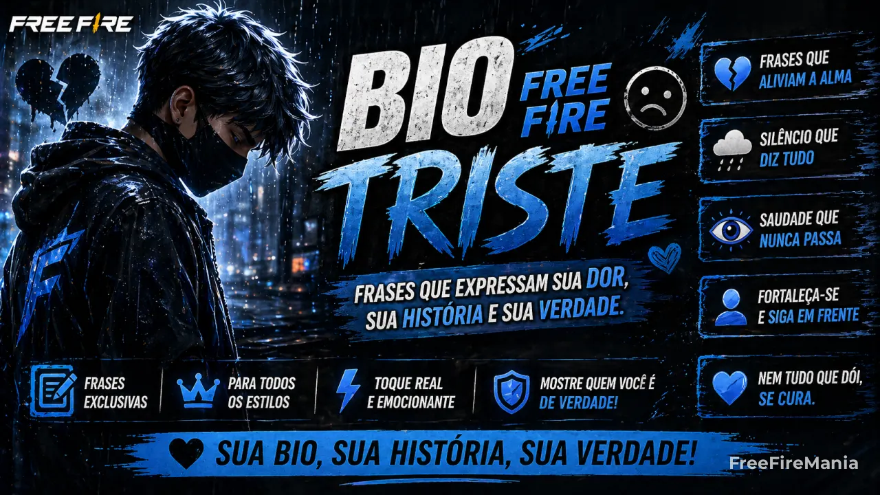 Bio Free Fire triste 2026: frases melancólicas para copiar