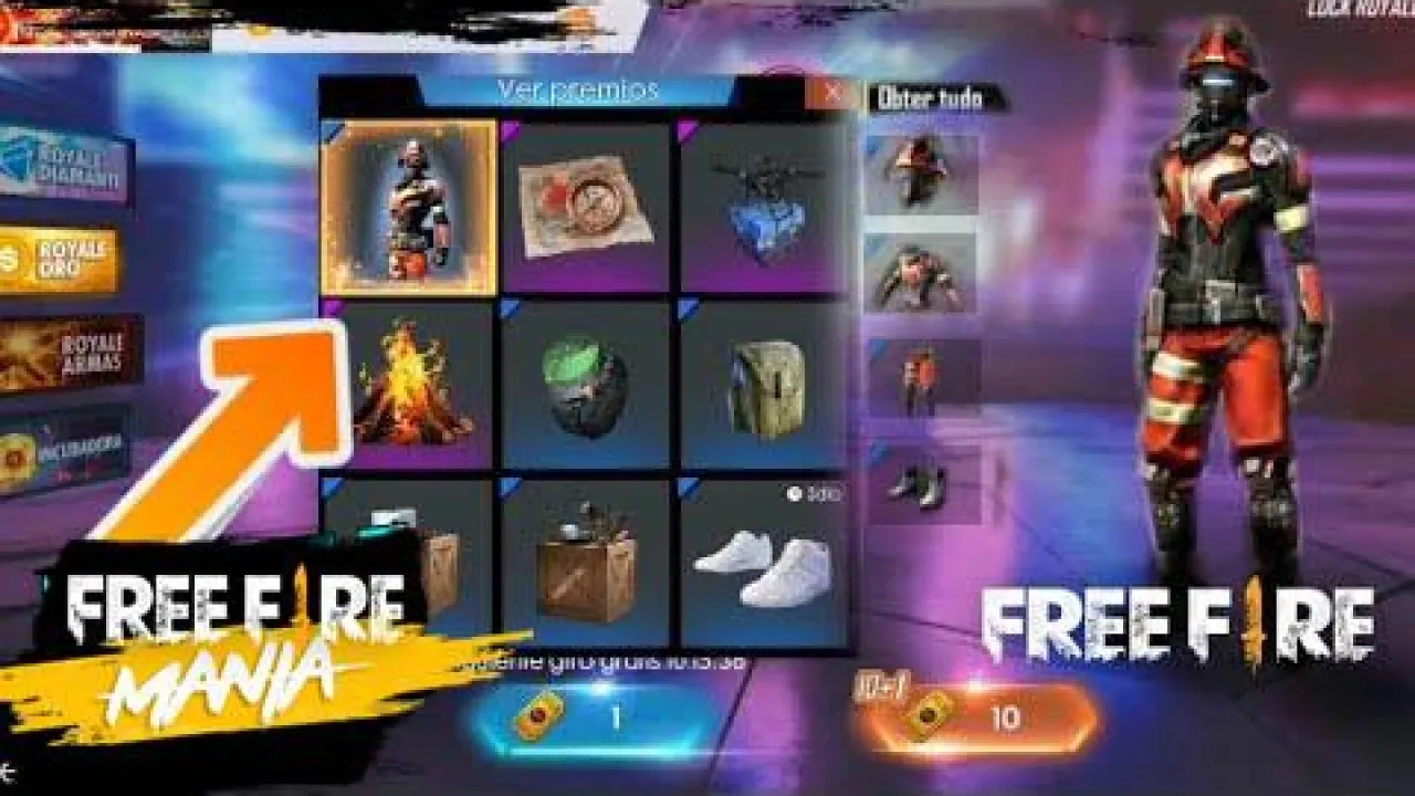 Novo Sorte Royale de Ouro no Free Fire: Pacote Senhor do Fogo