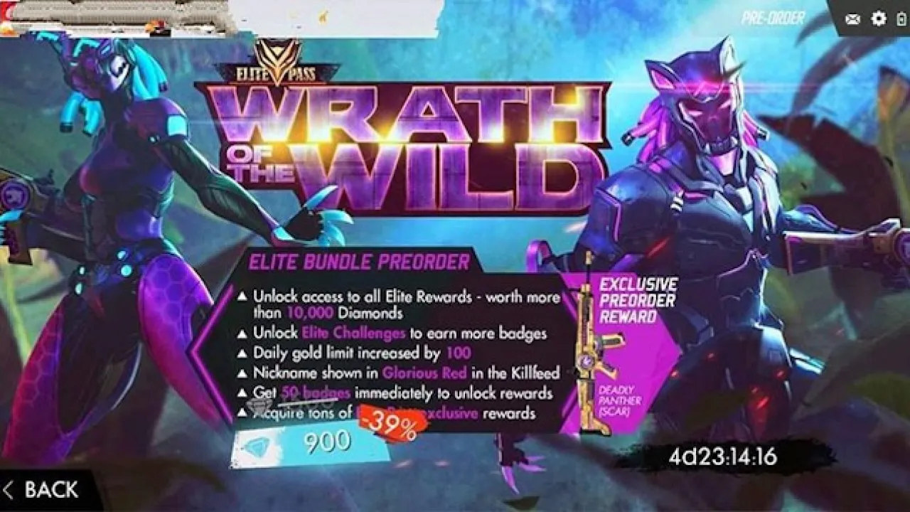 Brinde da Pré Venda - Passe de Elite 12: Jaguar no Free Fire