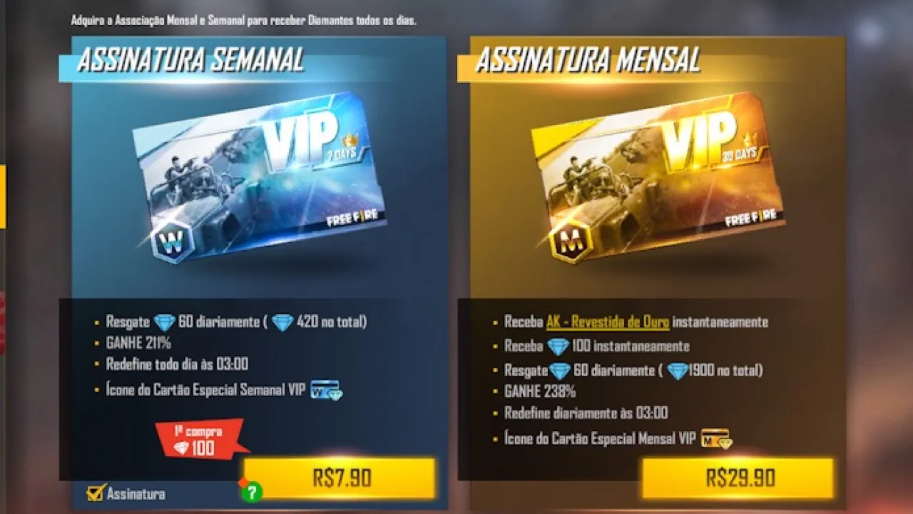 Bugou? Saiba Como Coletar a Associação Semanal e Mensal no Free Fire