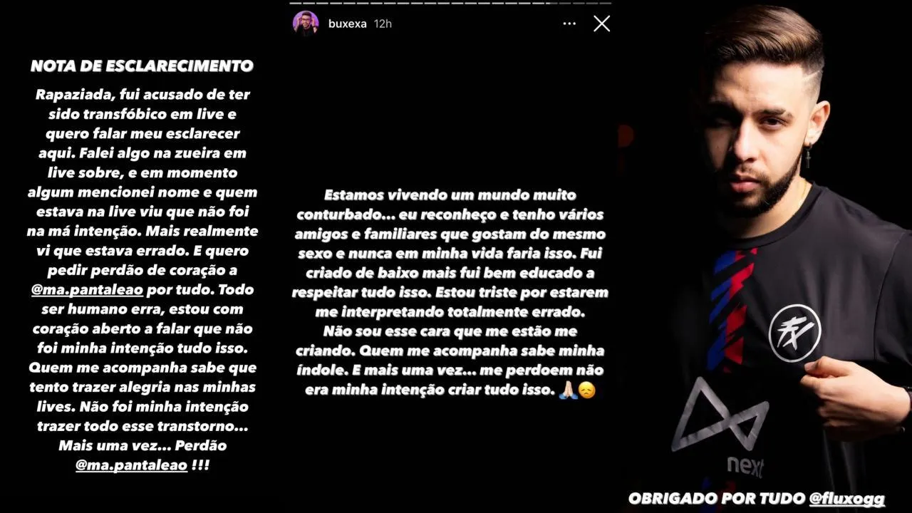 Buxexa é dispensado do Fluxo após comentário preconceituoso: "mulher de três pernas"