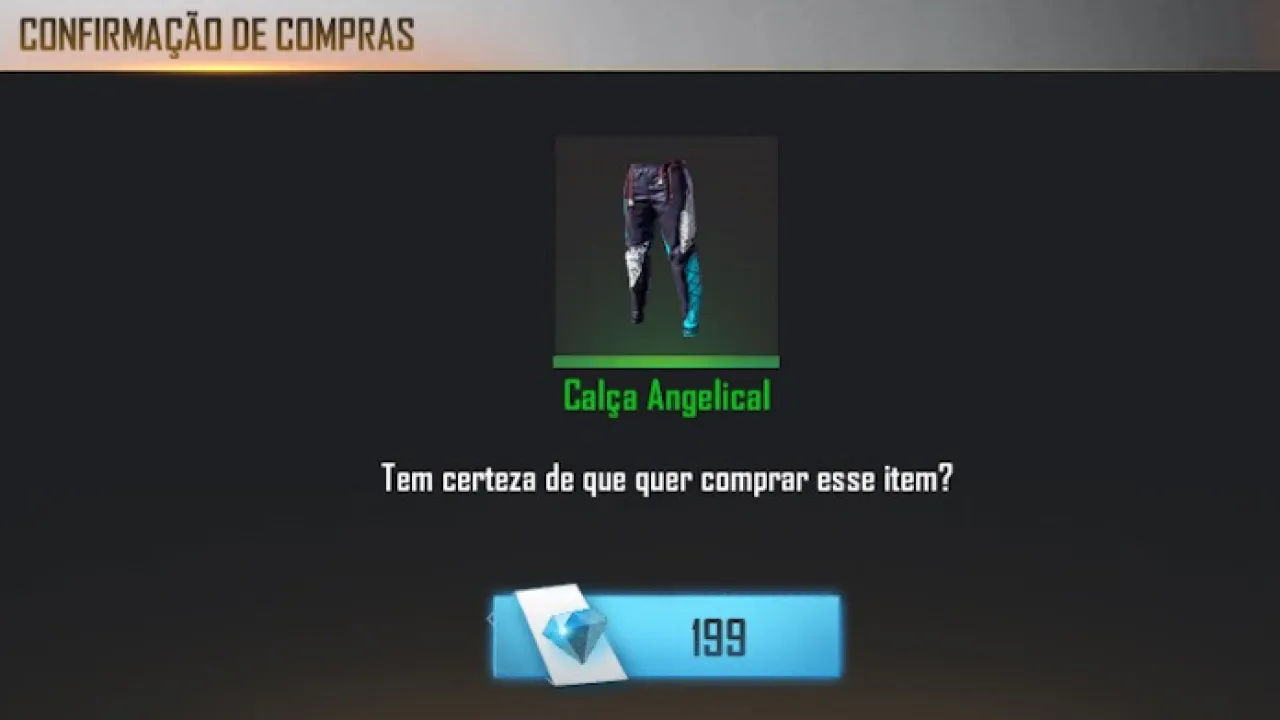 Calça Angelical disponível por 199 Diamantes no Free Fire Tailândia