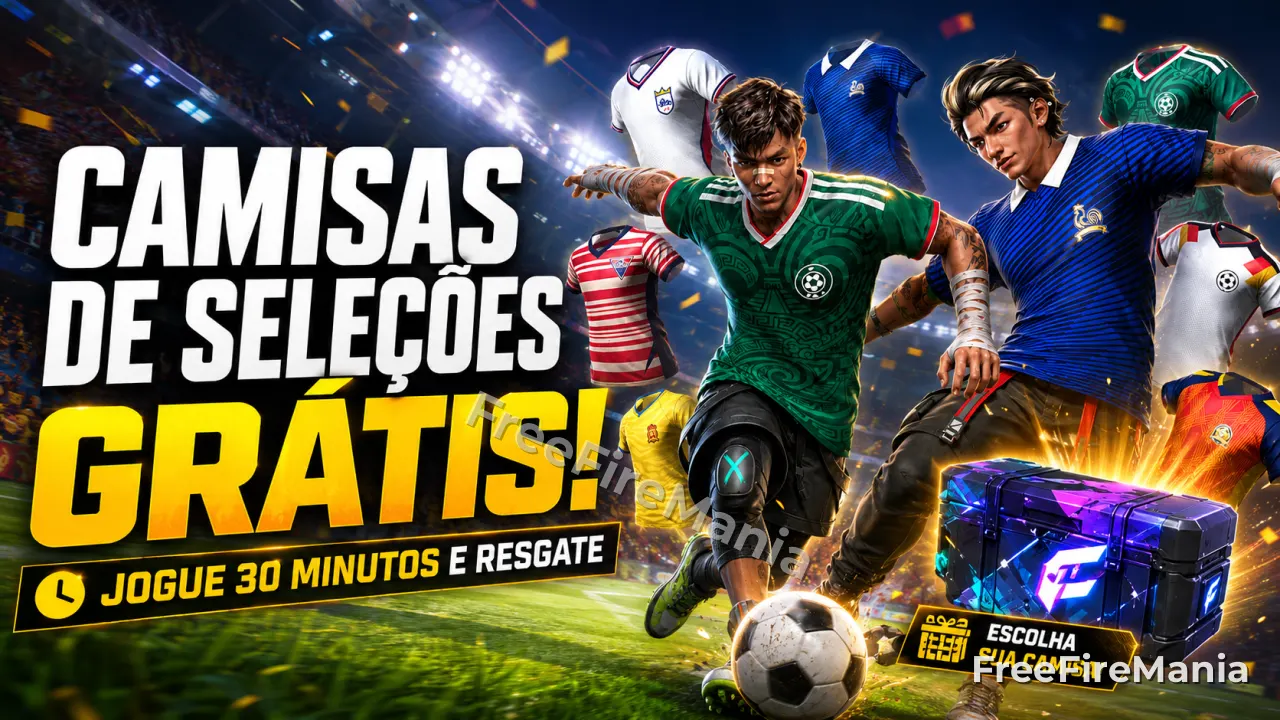 Free Fire libera camisas de times grátis; loja vai até 20/07