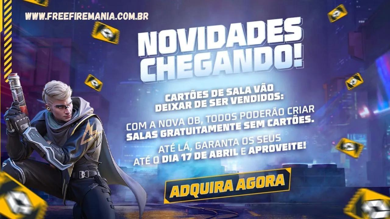 Cartões de Sala não serão mais vendidos no Free Fire