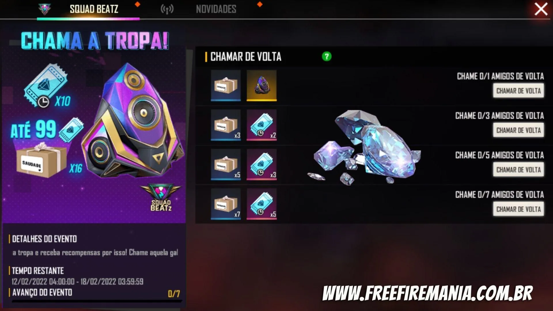 Chamar de Volta Free Fire 2022: use a ferramenta, convide amigos e ganhe as recompensas