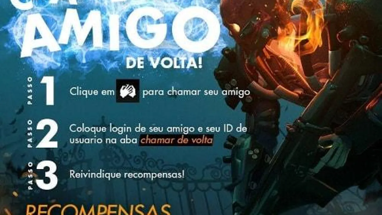 Chame seu Amigo de Volta e Ganhe Recompensas no Free Fire