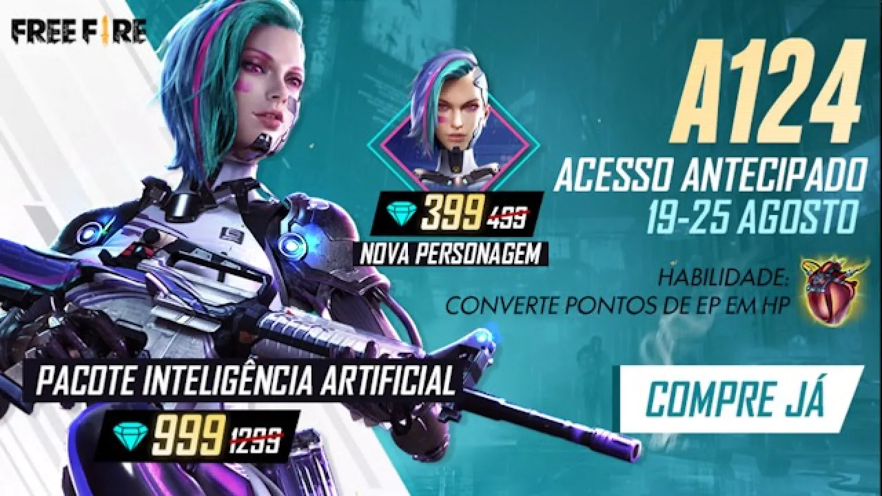 Nova Personagem A124 Chega ao Free Fire por 399 Diamantes