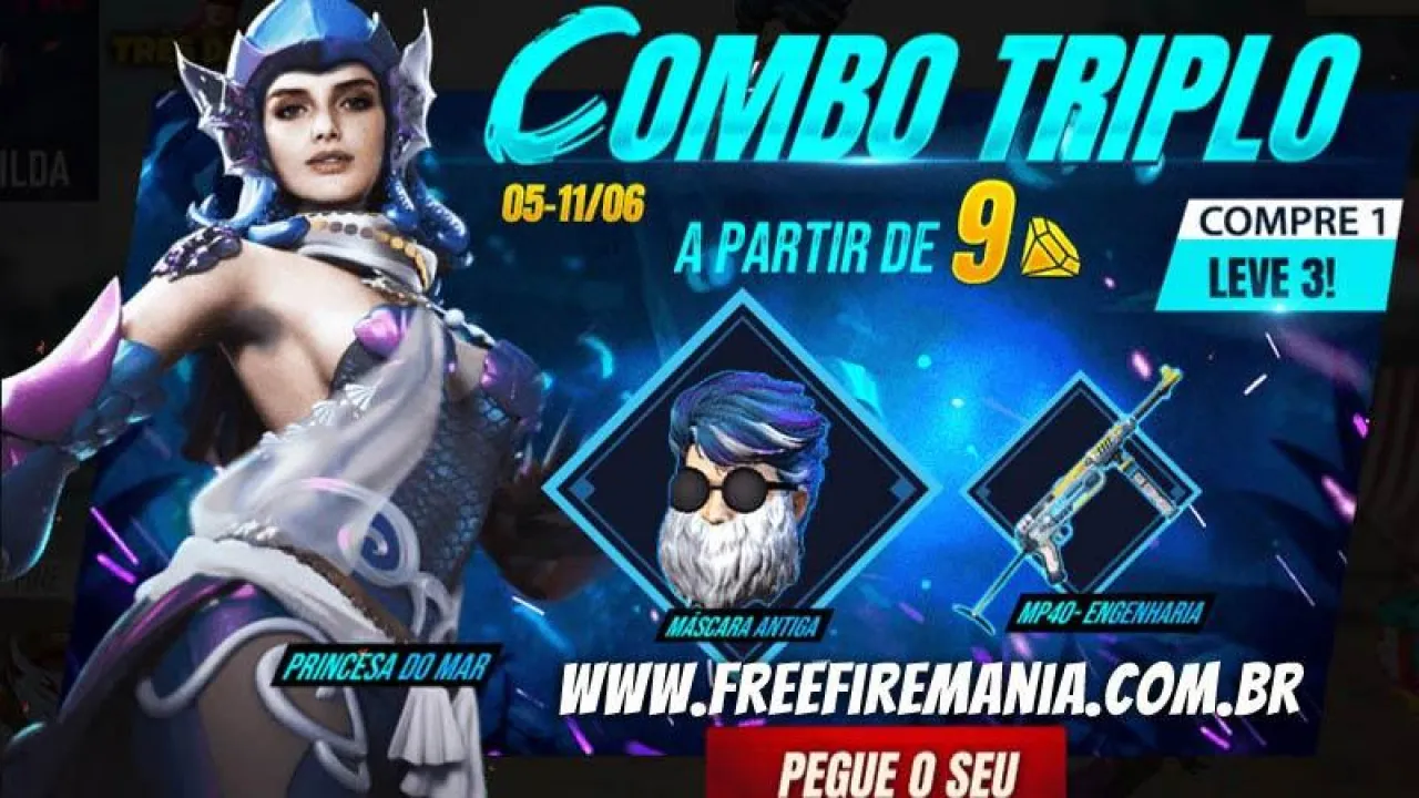 Chegou o Combo Triplo com a Barbinha do Velho no Free Fire
