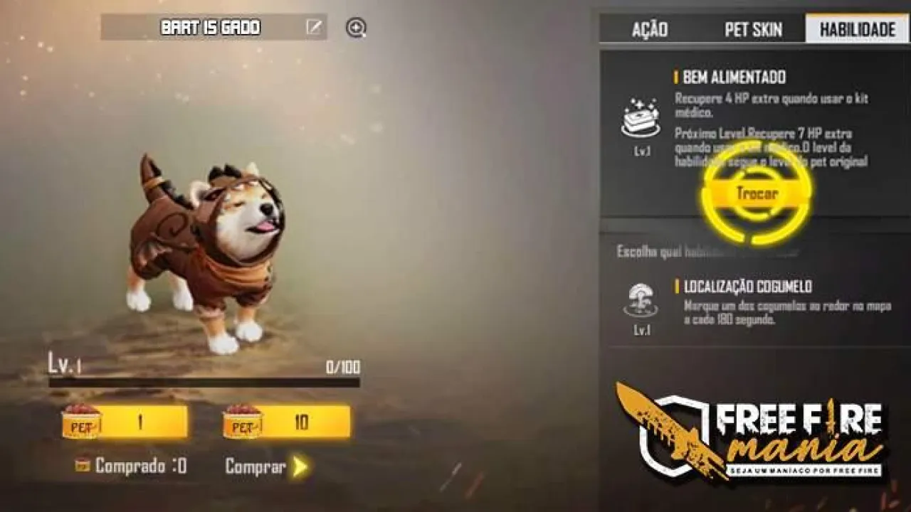Novo Sistema de Troca de Habilidades dos Pets no Free Fire