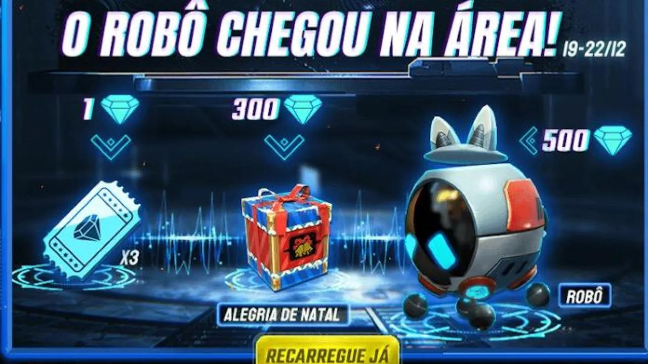 Pet Robô é a nova adição ao Free Fire em evento de Recarga de Diamantes