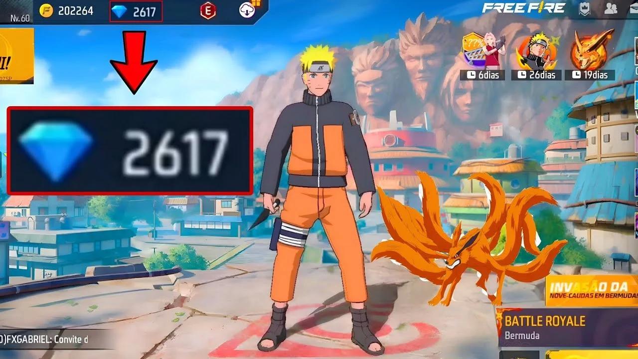 Código de Free Fire 2025: últimos CODIGUIN FF da skin Naruto; Resgate no Rewards