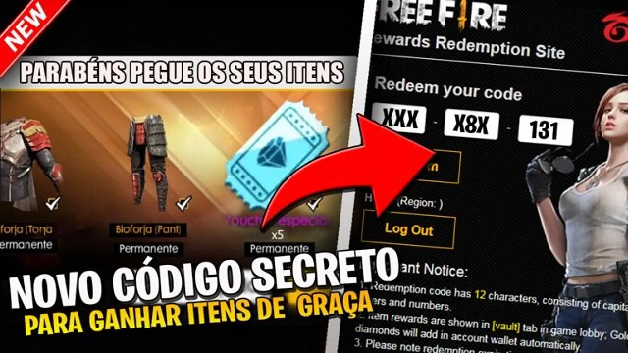 Códigos de Itens Grátis no Free Fire - Torneio de Youtubers