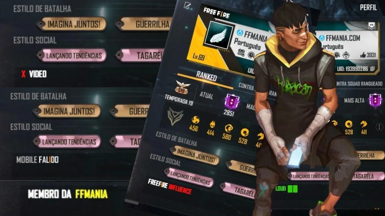 Códigos para colocar na Bio e no Perfil do Free Fire, assinatura e letras coloridas 