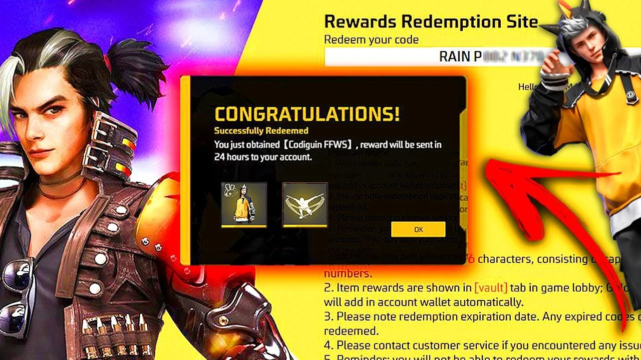CODIGUIN FF 2024: código Free Fire do Atirandossauro Rex; Resgate no Rewards