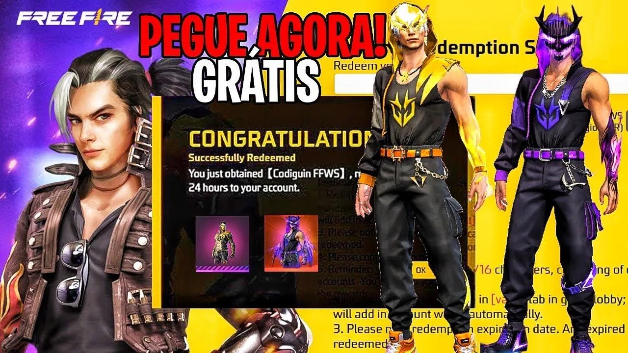 CODIGUIN FF 2024: código Free Fire lendário Paradoxo das Trevas; Resgate no Rewards