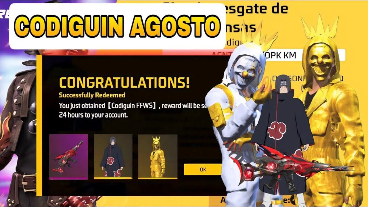 CODIGUIN FF Agosto 2025: Garena revela códigos, veja como resgatar!