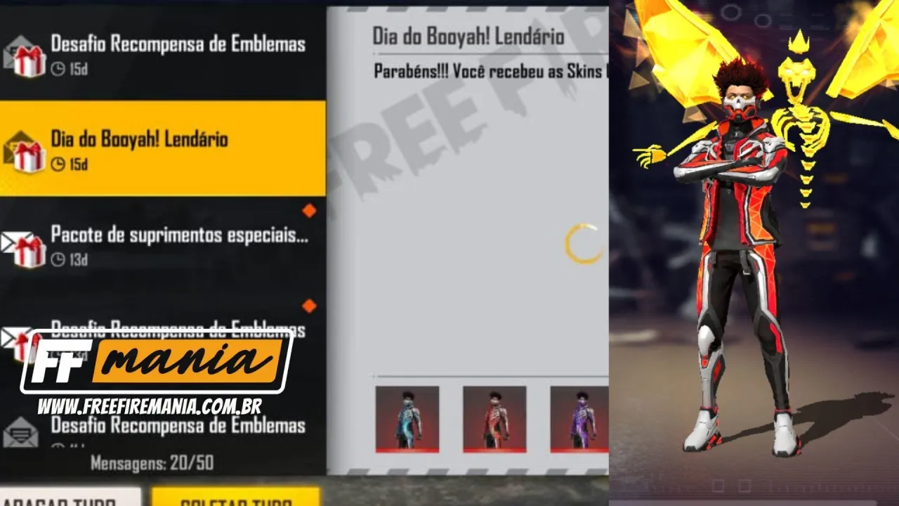 CODIGUIN FF: código com skin Lendária do Dia do Booyah no Free Fire, resgate no site rewards