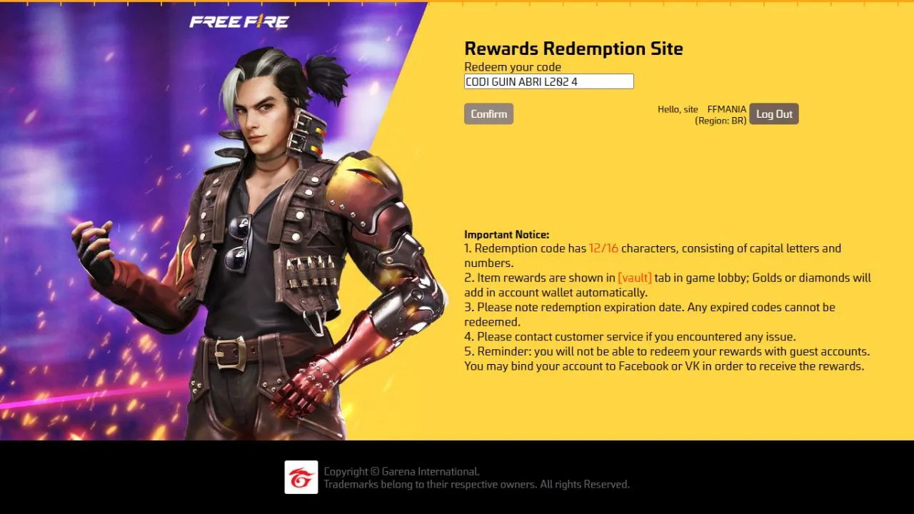 CODIGUIN FF: código Free Fire do mês de Abril [2024]; Resgate no Rewards
