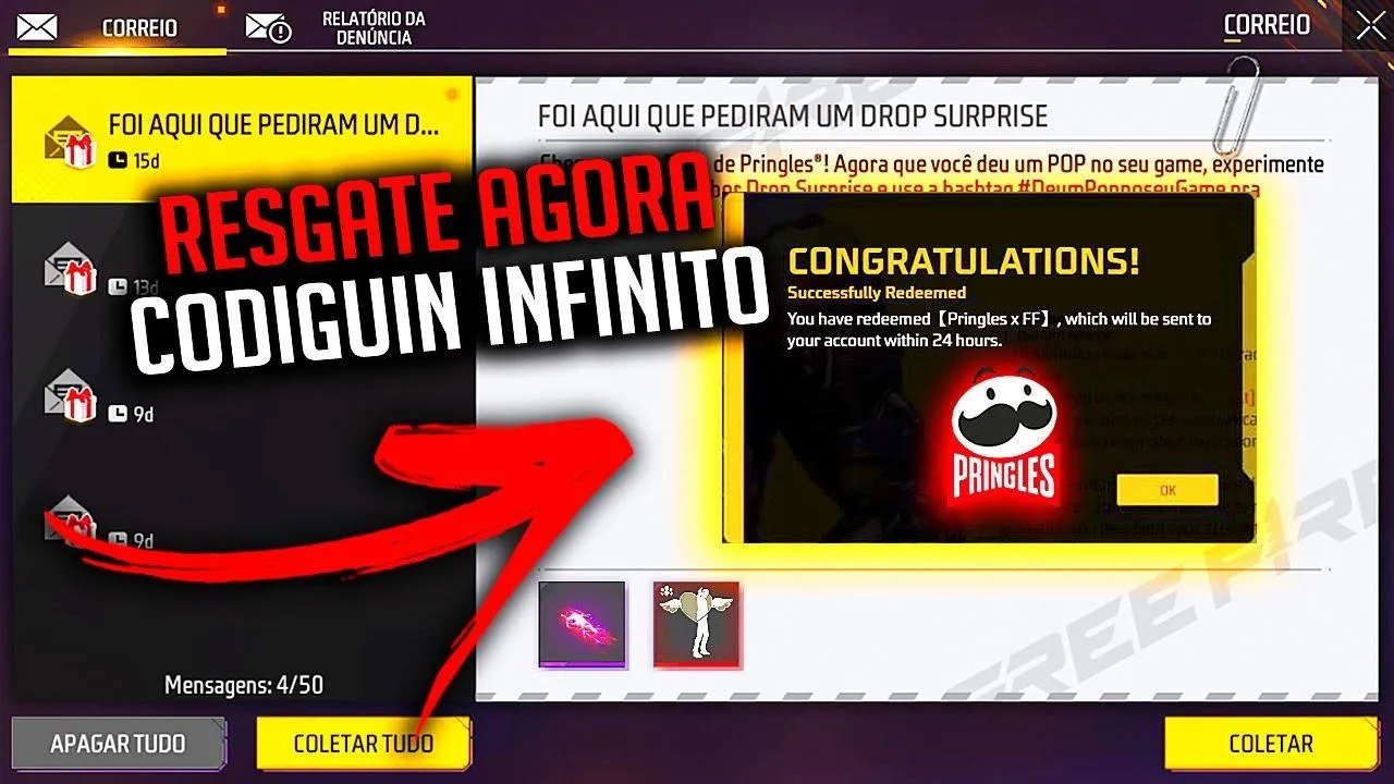 CODIGUIN FF: Free Fire libera código Pringles nesta sexta (11); Resgate no Rewards