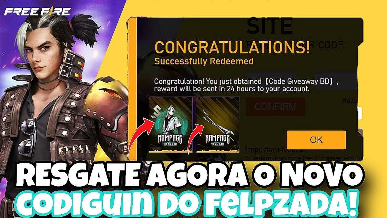 CODIGUIN FF no Free Fire: código skin Traços da Redenção; Resgate no Rewards