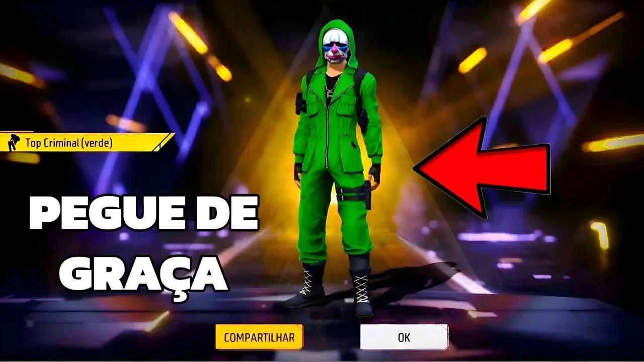 CODIGUIN FF no Free Fire: código Top Criminal Verde; Resgate no Rewards