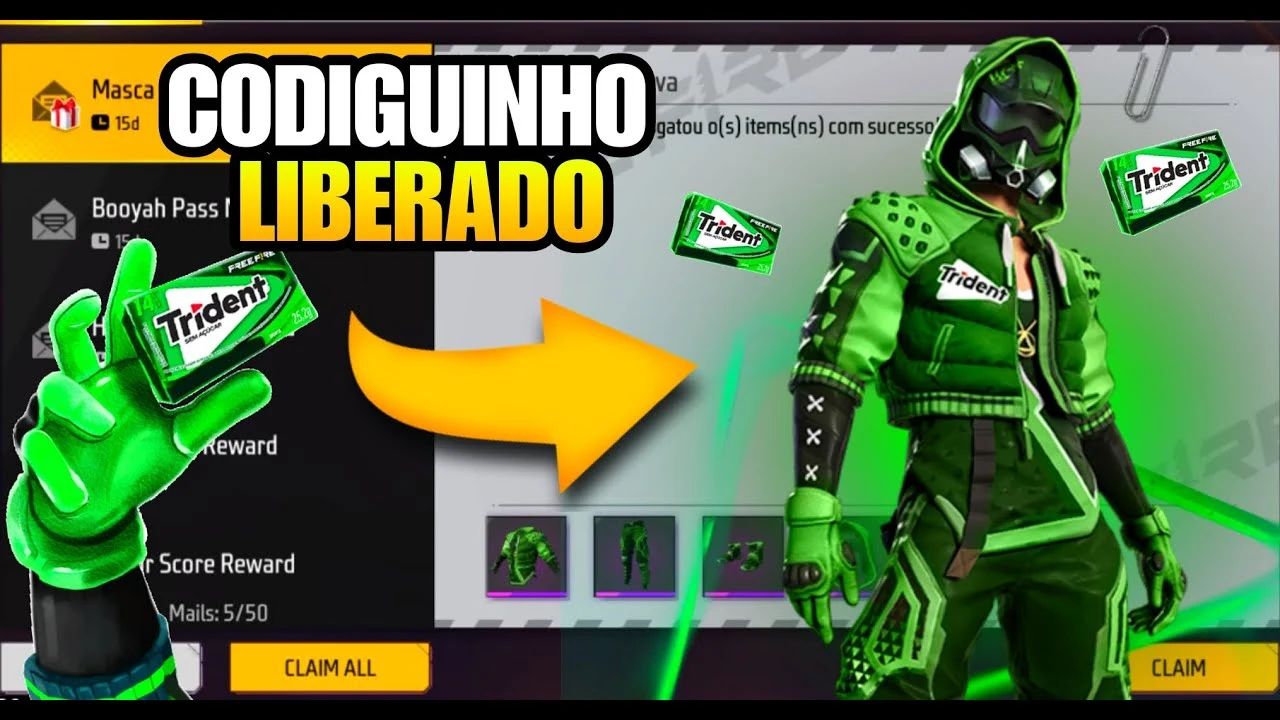 CODIGUIN FF: últimos códigos Free Fire grátis com a skin Trident