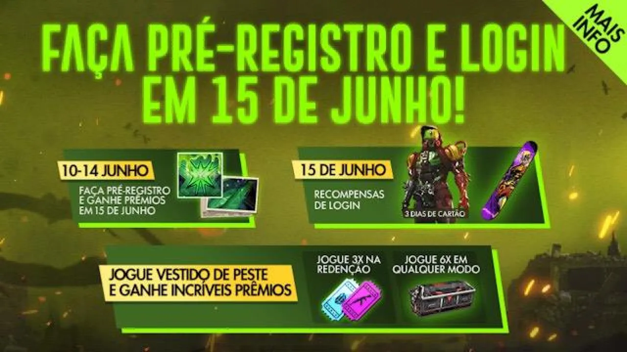 Evento Redenção: Faça o Pré Registro no Free Fire