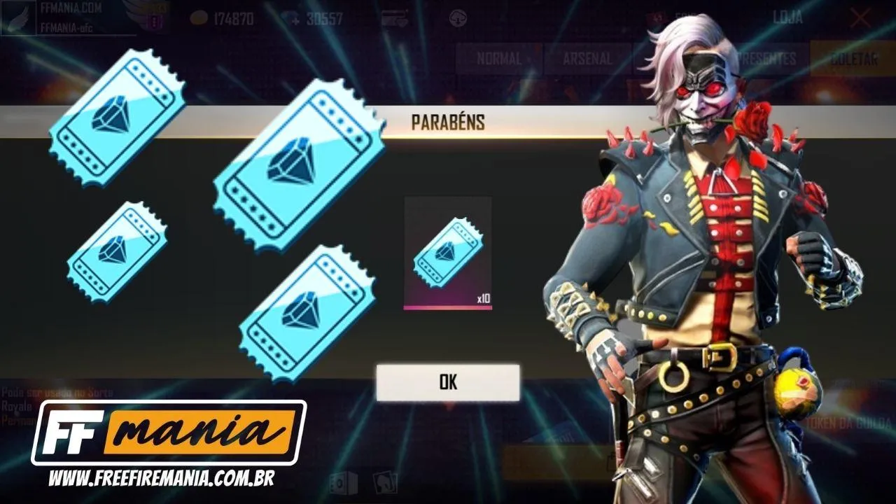 Como obter Tickets do Diamante Royale no Free Fire sem custos
