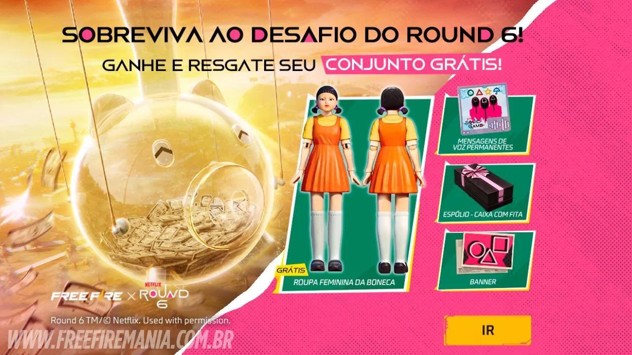 Ganhe a skin da Boneca do Round 6 grátis no Free Fire
