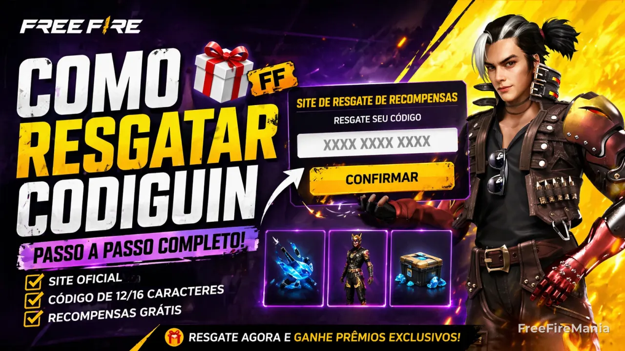 Como resgatar codiguin FF no Rewards Garena