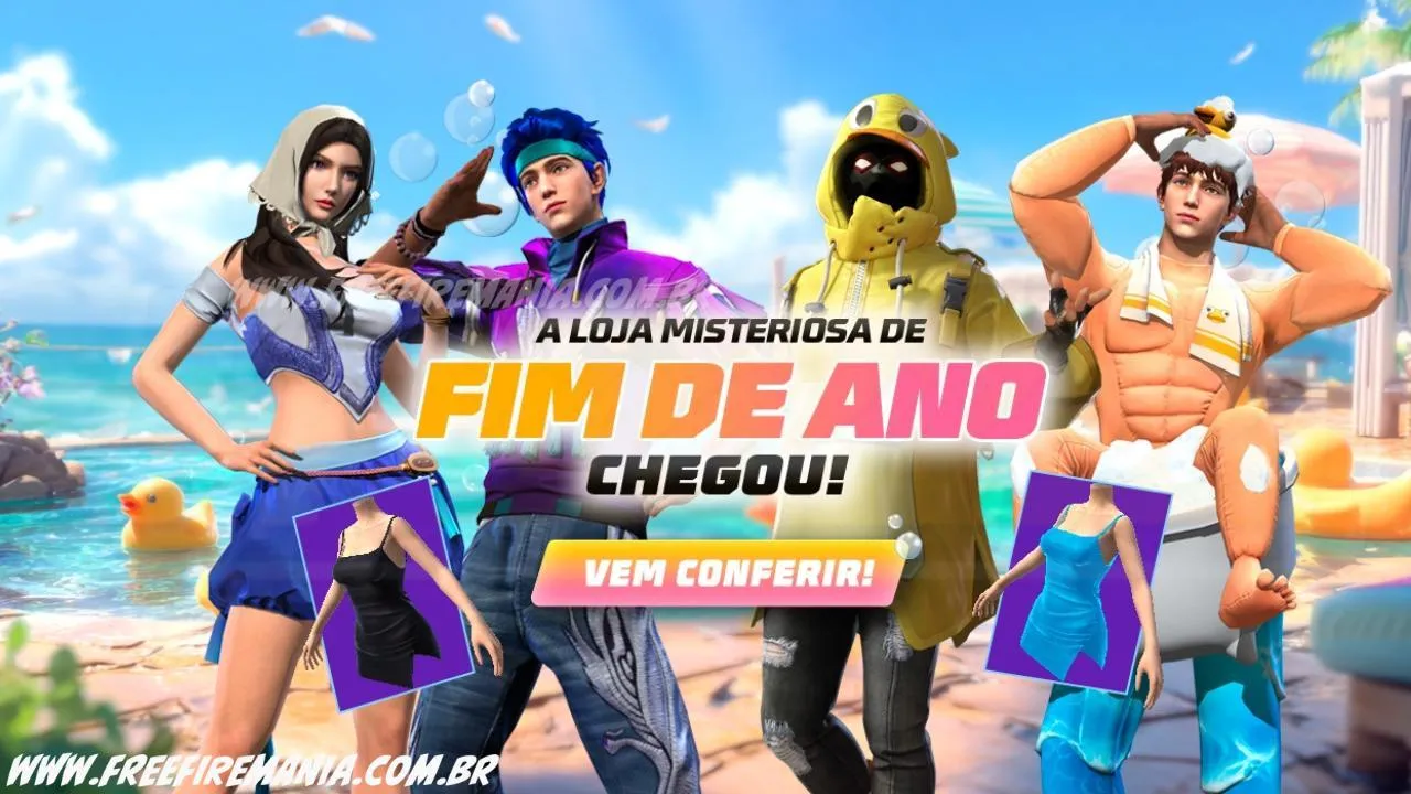 Free Fire: como conseguir Conjunto - Agua Patomabanho, Vestidinho Azul, Veu Sombrio na nova Loja Misteriosa
