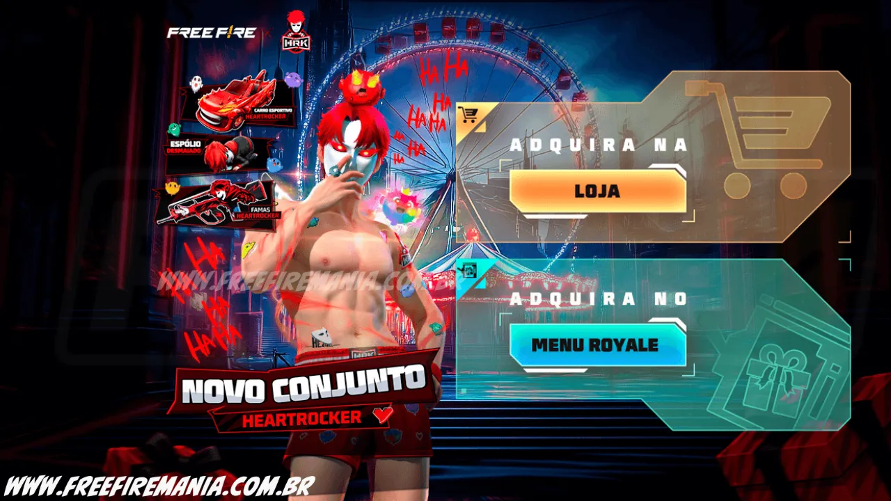 Free Fire: como conseguir Conjunto - HEARTROCKER no Token Royale