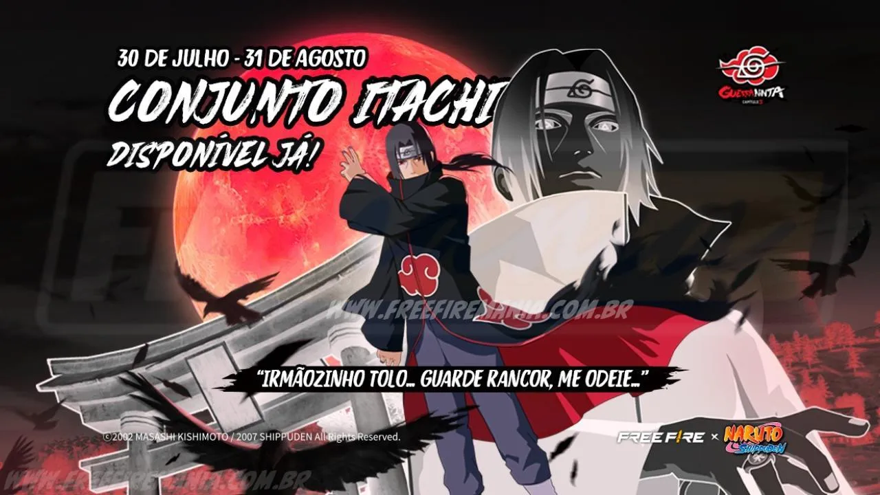 Free Fire: Como Conseguir Conjunto - Itachi no Torre de Tokens?