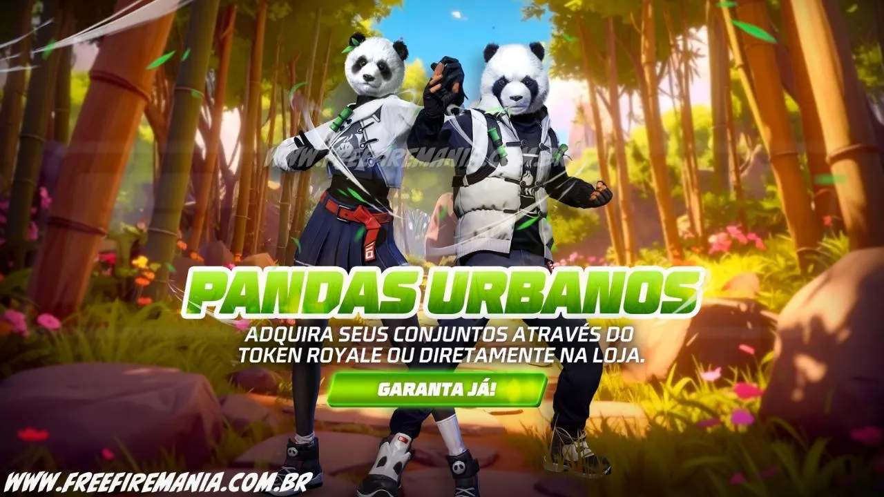 Free Fire: como conseguir Conjunto - Panda Urbano e Conjunto - Panda Urbana no Token Royale