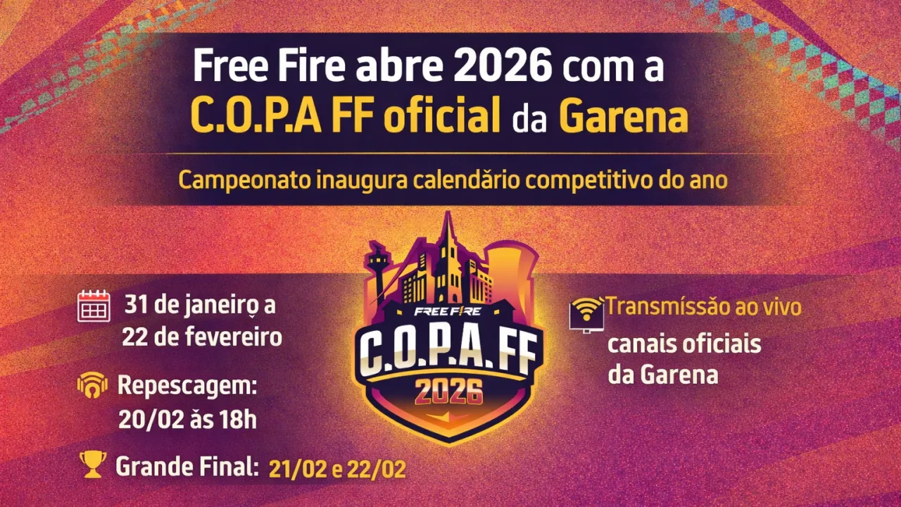 Free Fire abre 2026 com a C.O.P.A FF oficial da Garena