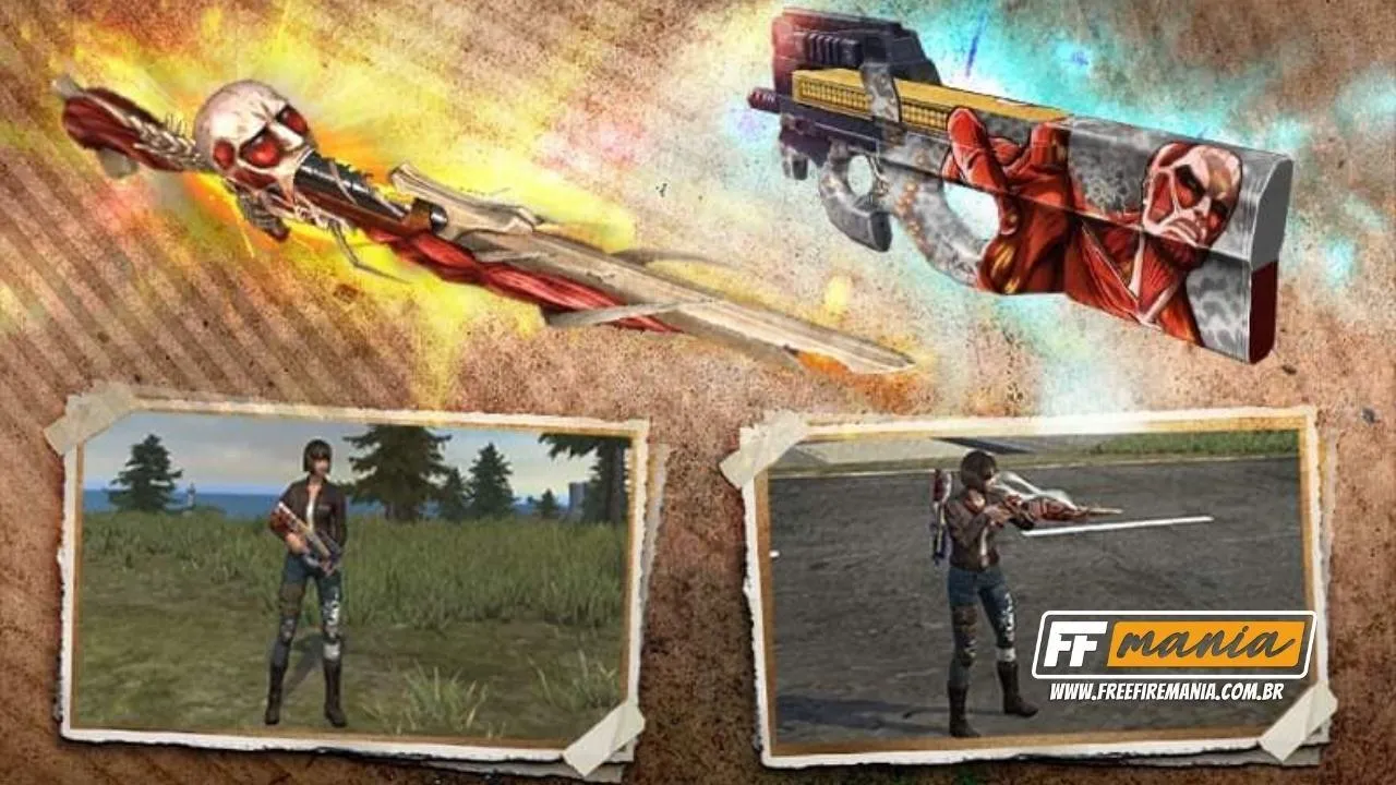 Corrida de Colecionadores Free Fire (FF): veja como conseguir as novas M1014 e P90 Attack on Titan