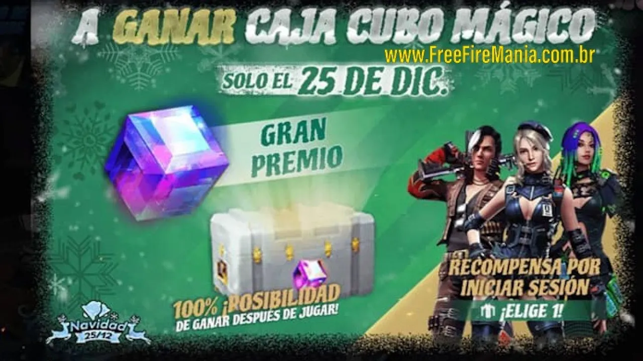 Cubo Mágico Grátis no Natal do Free Fire