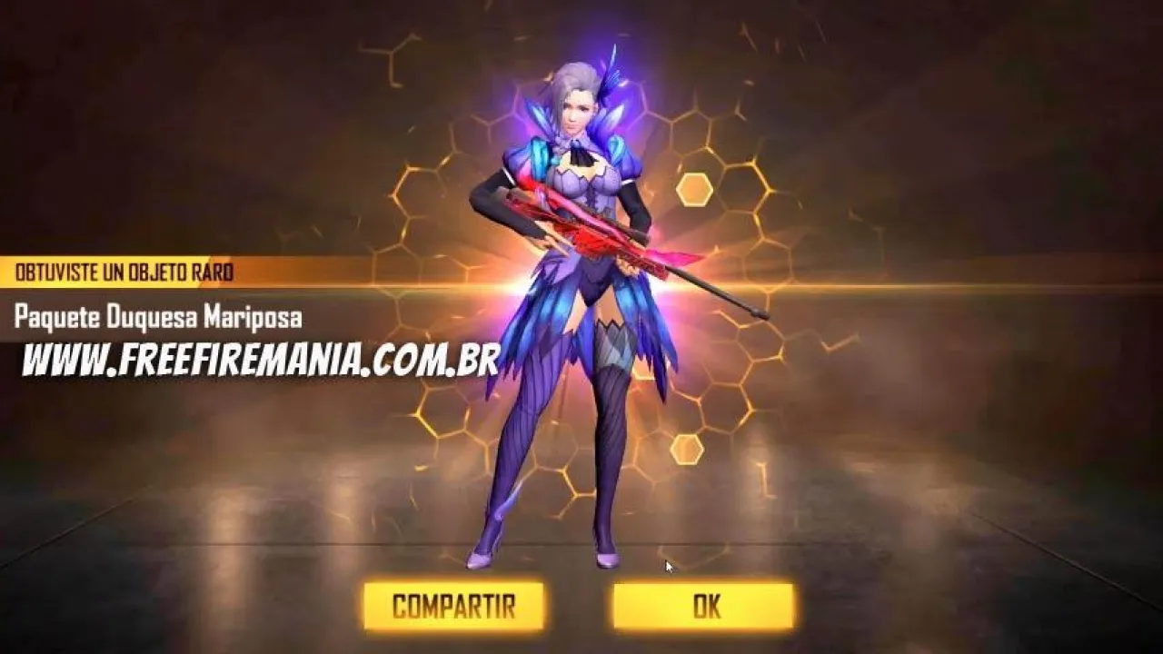 Novo Diamante Royale com a skin Duquesa Borboleta no Free Fire
