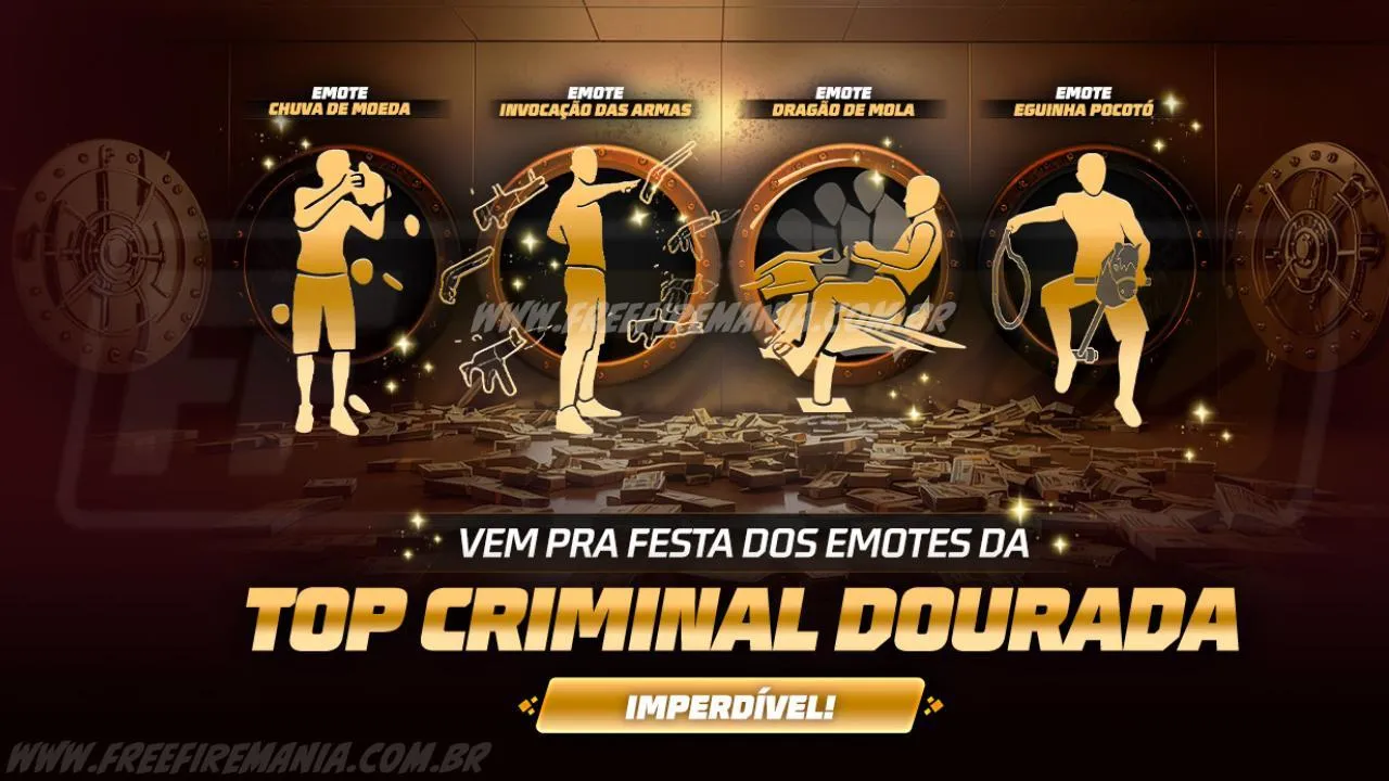 Free Fire: como conseguir Emote - Chuva de Moeda e Emote - Invocação das armas no Arco do Destino