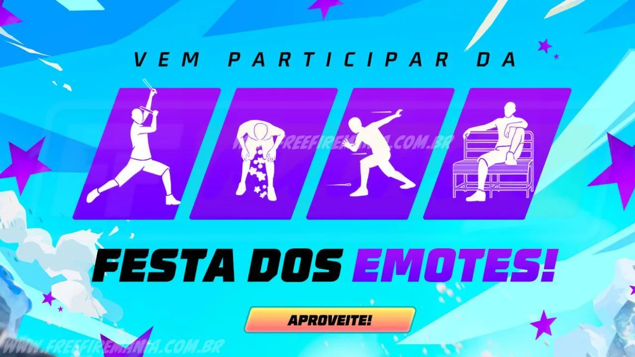 Free Fire: como conseguir Emote - Indigestão Colorida, Emote - Dança JKT48, Emote - Eu não vou me curvar no Arco do Destino