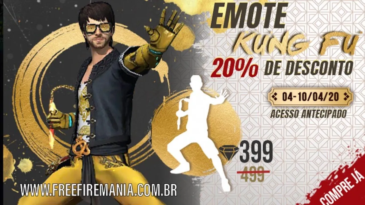 Emote Kung Fu disponível na loja por 399 Diamantes