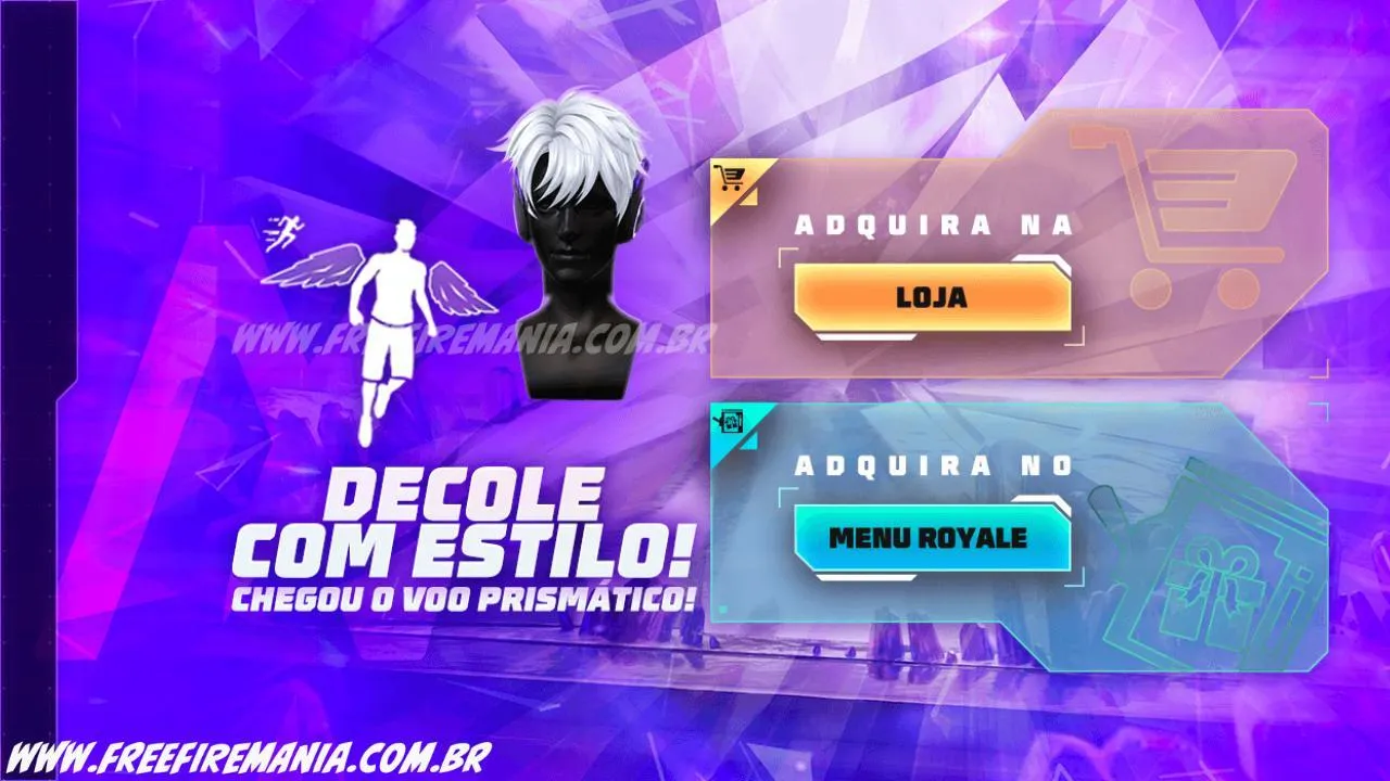 Free Fire: como conseguir Emote - Voo Prismatico e Fones Angelicais no Token Royale