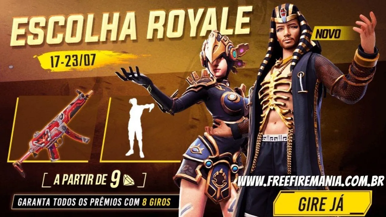 Escolha Royale Free Fire: pacote Mano Faraó, Totem de Energia e mais chegam nesta quinta