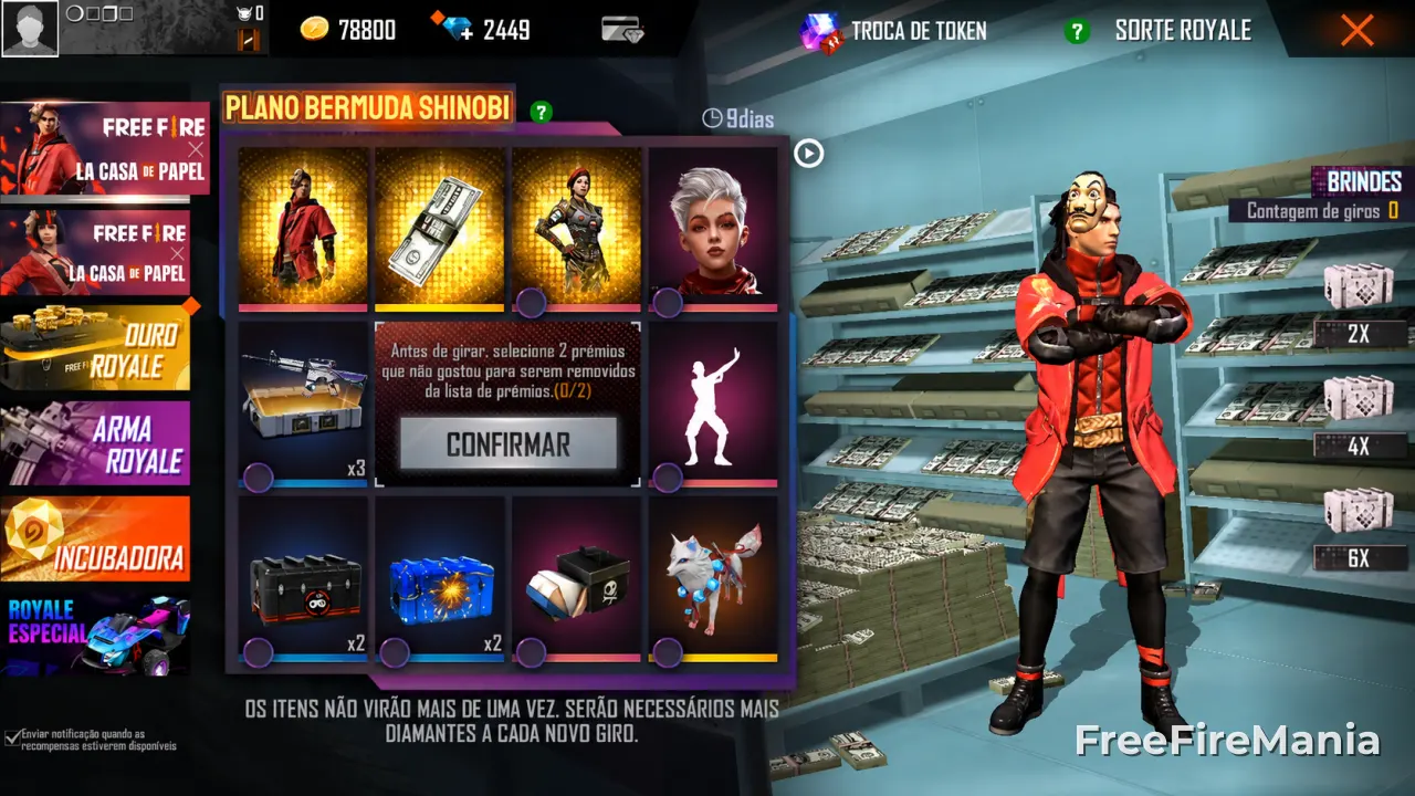 Escolha Royale Free Fire: como funcionava e preços