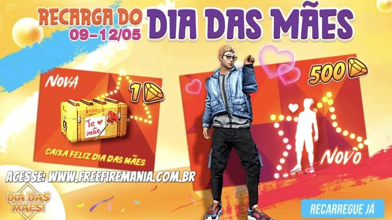 Evento de Recarga do Dia das Mães no Free Fire