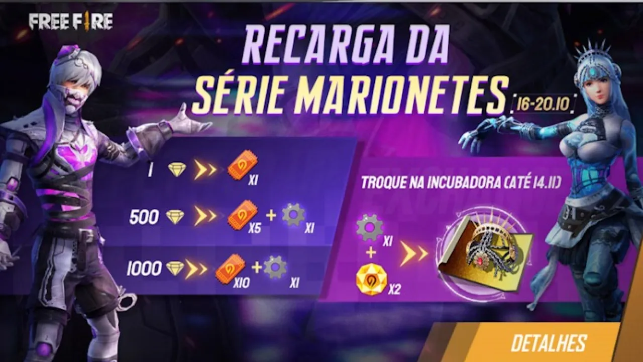 Evento de Recarga da Série Marionetes no Free Fire