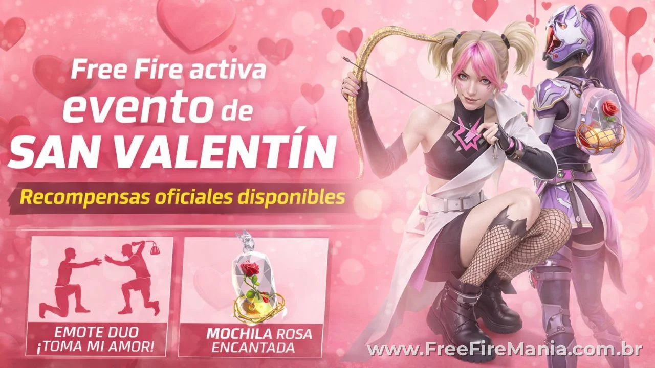 Free Fire activa evento oficial de San Valentín con recompensas