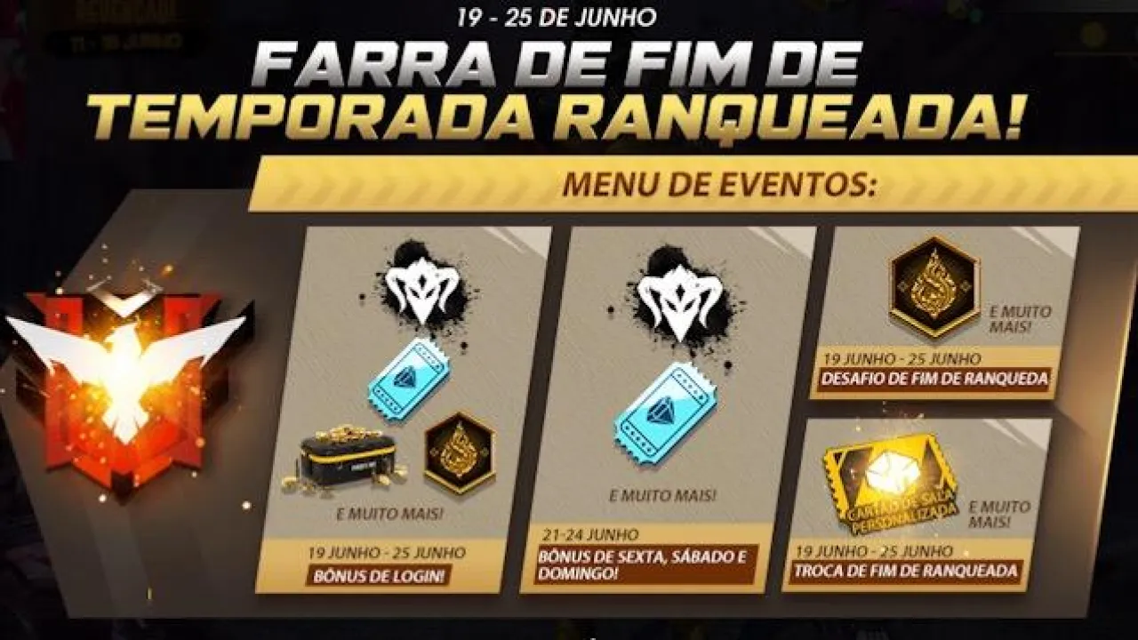 Farra de Fim de Temporada Ranqueada no Free Fire