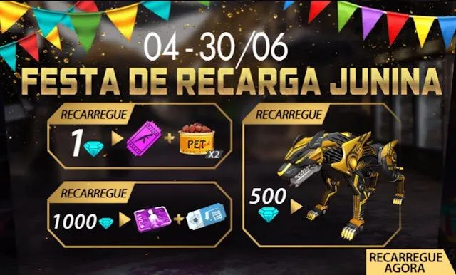 Festa de Recarga Junina 2019 no Free Fire: Itens e Benefícios